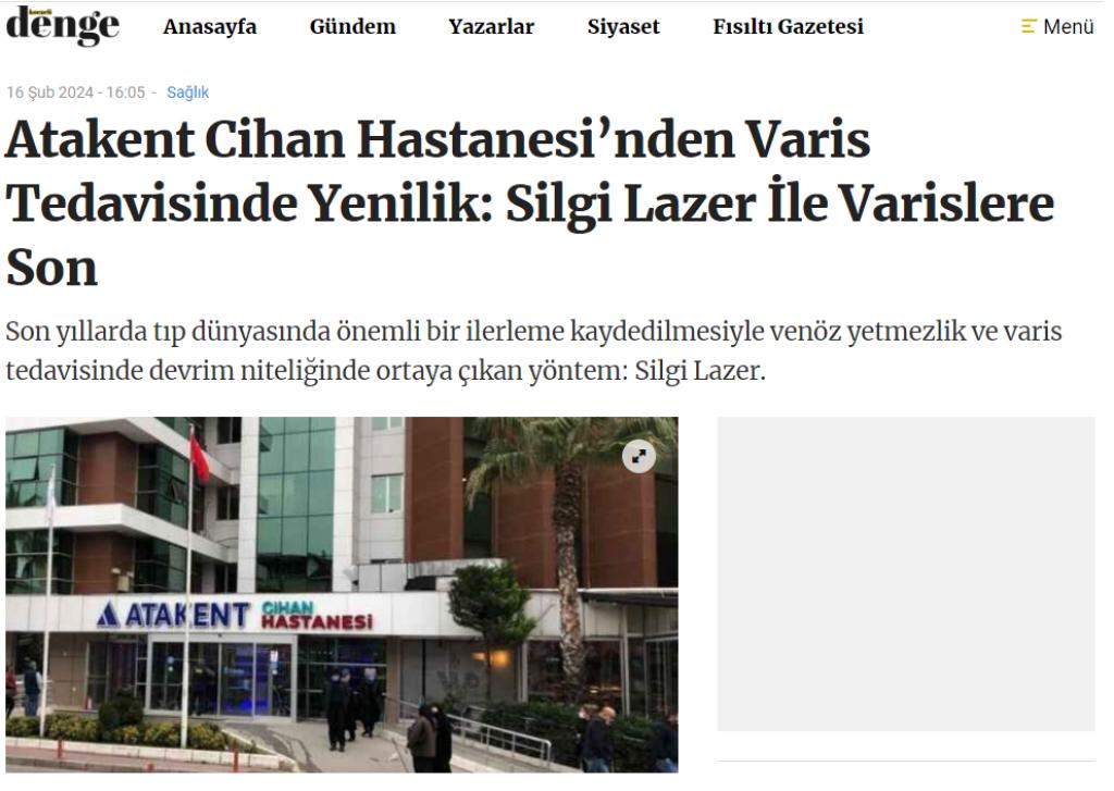 Kocaeli Denge Gazetesi'nde Silgi Lazer Tedavisi ve Murat Kaynak